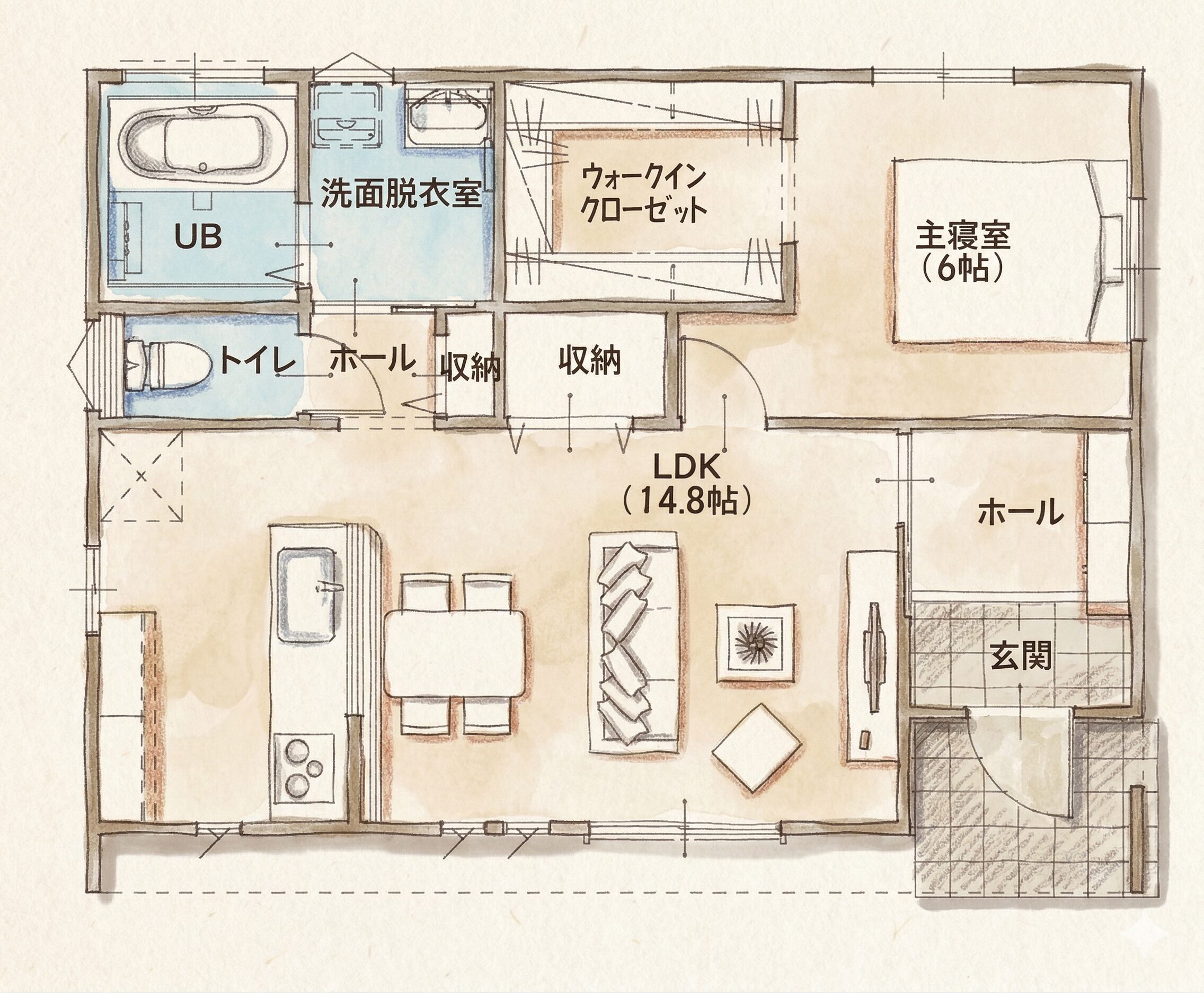 18坪の平屋 平面図